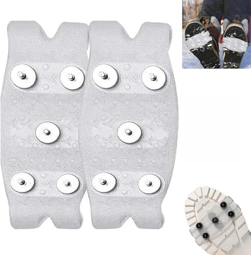 5-Krallen-Anti-Rutsch-Überschuhe für den Außenbereich, Schuhspikes Schnee und EIS Anti Rutsch, Schuhkrallen Spikes Winter, für Schnee-und Eiswanderungen, Hiking Walking Outdoor Sports (White)