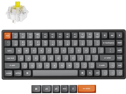 Keychron K2 Max Clavier mécanique sans Fil, 2,4 GHz/Bluetooth/USB-C, RGB, QMK/Via, Cadre en Aluminium, Macros programmables, PBT Keycaps, pour Mac Windows, Super Banana Switch