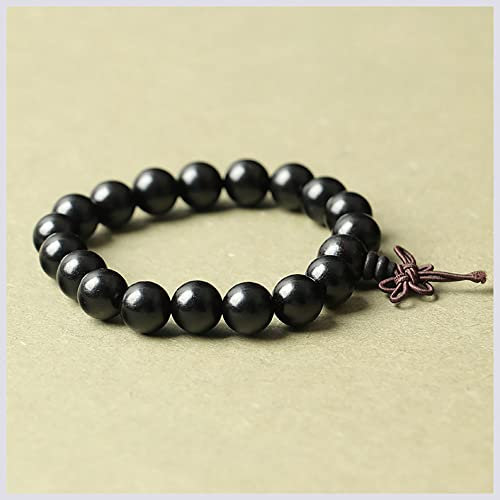 Natürliche Ebenholz-Armbänder, buddhistische Buddha-Holz-Gebetsperlen, Mala-Rosenkranz-Armbänder für Männer und Frauen