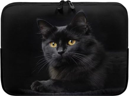 Showudesigns Black Cat Laptop Sleeve for Women Slim Lap Top Case 12 inch Portable Accessory Bag for Friends Tablet Bag Notebook Carrying Case Bag Black