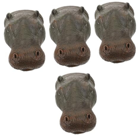 BESTOYARD 4stücke Resin Schwimmende Hippo Kopf Statue Realistische Teich Dekoration Für Garten Und Balkon Leichte Harz Figur Für Fischteich Und Außenbereich