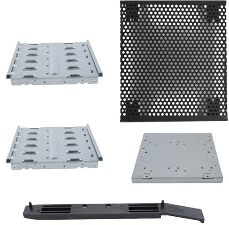 Alnicov Soporte de Rack Adaptador de Jaula para Disco Duro de Acero Inoxidable de 5 bahías y 3,5 Pulgadas, Color Plateado
