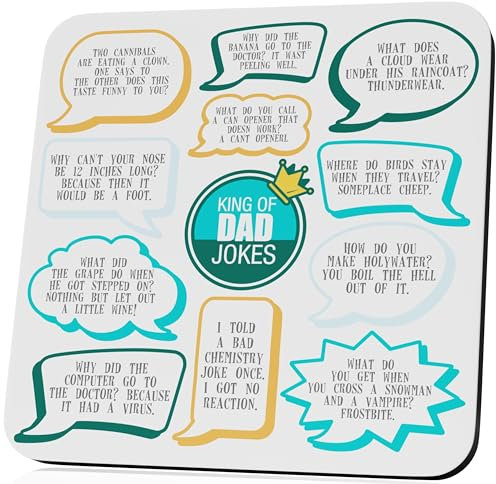 Funny Gift For Dad Jumbo Dad Jokes Drinks Coffee Beer Coaster Birthday Gifts For Dad's Daddy Birthday Present For Grandad Gifts For Him
