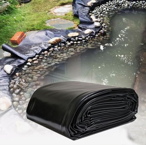 Gguwug Liner Bassin extérieur 5x6.5m epdm toiture Revêtement d'étang, Peaux de Bassin en polyéthylène Haute densité, résistant au Soleil et Durable, Facile à Utiliser et à Nettoyer