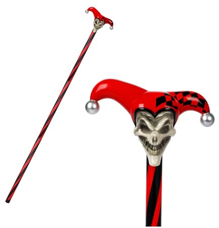Spinosaurus 120cm Joker Stab Halloween Joker Kostüm Zubehör Plastik Clown Stab Joker Staff for Halloween Kostüm Accessoires (Rot)