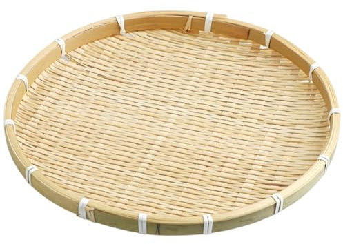 Bambussieb, 30, 5 cm, rundes gewebtes Tablett, natürlicher Bambuskorb zum Trocknen von Kräutern, Getreide, Gemüse, ideal für Zuhause oder Restaurant