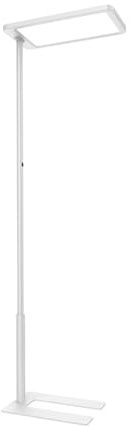 Spacetronik LED Büro Stehlampe Dimmbar, Uplight & Downlight Bürolampe | 80W Leistung, 62,5% Licht nach oben, 4000K Neutralweiß, UGR<19 Blendschutz, Push Dimming, CRI>90, U-förmige Basis