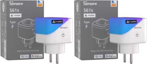 SONOFF S61s Smart Steckdosen 16A/3840W – Fernsteuerung & Sprachsteuerung für ein sichereres und smarteres Leben | Energieüberwachung & Timer | Matter-kompatibel mit Alexa, Google und Apple Home