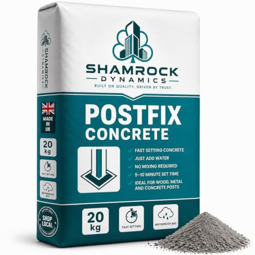 Postfix No-Mix Aggregate Weatherproof Concrete 20kg, Perfect for Fence and Washing Line Posts