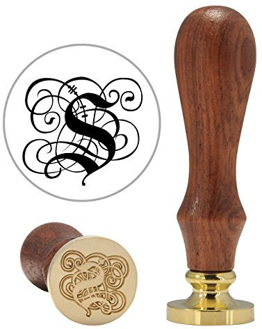 Mogoko Vintage-Stil Wachs Siegelstempel Siegel Set A-Z Gotik Schriftart Siegel Petschaft Holzgriff Brief 26 Buchstabe