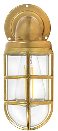 Garden Trading Devonport Down Light Crafted in Brass | H26.5 X W10 X D11.5cm