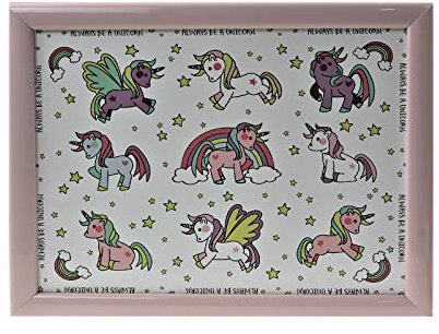 The Leonardo Collection Little Stars Unicorn Laptray Small For Food Serving & Breakfast | Comfortable Lap Trays With Bean Bag Cushion | Durable Laptrays For Eating On Lap For Adults