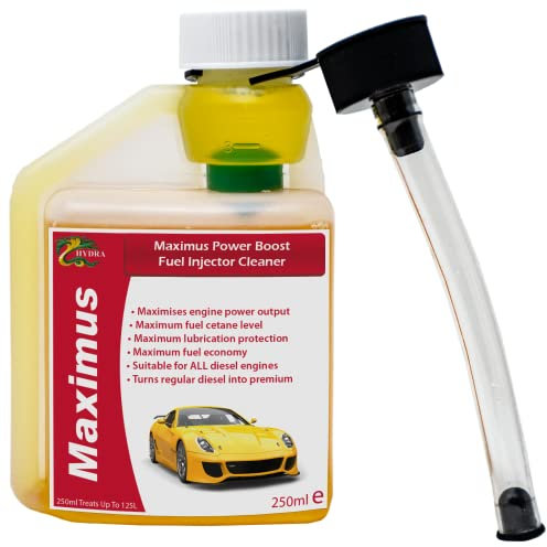 HYDRA MAXIMUS fuel injector cleaner, 250ML Treats Up To 125 litres, for cleaning diesel injectors performance enhancing diesel turbo cleaner additive for diesel fuel EGR valve cleaner diesel engines