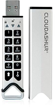 iStorage CloudAshur Hardware Security Module - Password Protected, Dust and Water Resistant, Portable, Military Grade Hardware Encryption - 5 Factor Authentication IS-EM-CA-256
