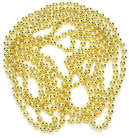 Pearl Garland Beaded Trim, 2.7 m Gold String, Decorative Ribbon for Christmas, Wedding, DIY Party Supplies