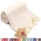 Bazaar Anatolia Hamamtuch Saunatuch 100% Baumwolle Badetuch Groß 185x100 cm Orientalische Deko Decken Boho Sauna Yoga Diamant (Beige)