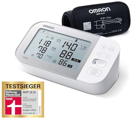 OMRON X7 Smart - Automatisches Oberarm-Blutdruckmessgerät | Testsieger Stiftung Warentest 11/23 | AFib-Erkennung | klinisch validiert - auch für Diabetiker | mit kostenloser Smartphone App | 22-42 cm