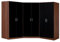 Reflect 3 Piece Bedroom Furniture Bundle - 2 Door CORNER + 2xDouble PLAIN Wardrobes (H: 180cm x W: 179cm x D: 179cm) (Black Gloss/Walnut)