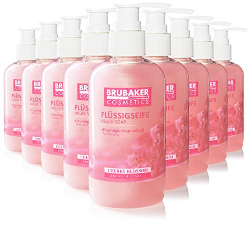 BRUBAKER Cosmetics - Jabón Líquido - Flor de Cerezo - Para manos higiénicamente limpias - Fórmula Extra Suave e Hidratante - (30 x 240 ml Pack)