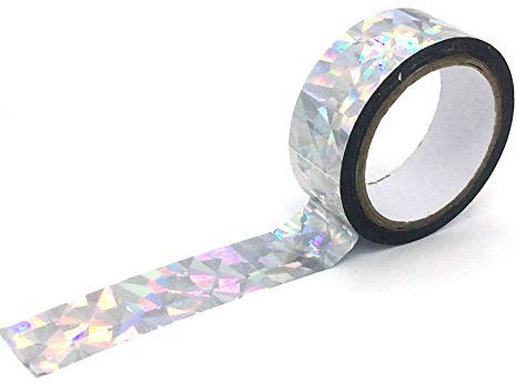 Ruban de masquage holographique réfléchissant arc-en-ciel imperméable pour loisirs créatifs