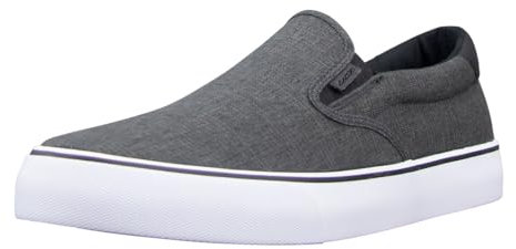 Lugz Clipper Classic Slip-on Canvas Sneaker, Zapatillas Hombre, Negro y Blanco (Black White Gum), 43 EU