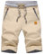 ZOXOZ Pantaloncini Sportivi Uomo Pantaloni Corti Uomo Cotone Estivi Elasticizzati Shorts Pantaloncini Running con Tasche Cachi 2XL