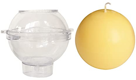 FUFRE Moule à Bougie Boule Sphérique en Plastique 3D, Moules pour Bougies en Forme de Rond, Moule en Plastique pour la Fabrication de Bougies, Moule de Fabrication de Bougies Parfumées (7CM)