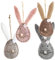 Logbuch-Verlag 4 Hasen Anhänger Filz Anhänger Osteranhänger Ostern Deko 15 cm Geschenk zum Aufhängen