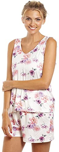Camille Womens Floral Short Pyjama Set - Ladies Lightweight & Breathable Pyjama with Elasticated Shorts for Comfort and Style