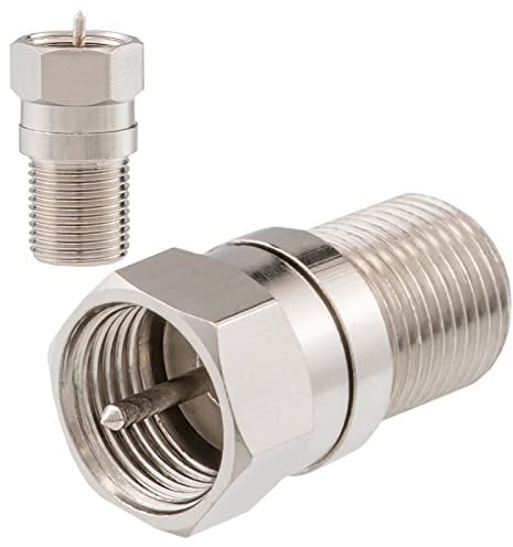 HB-DIGITAL Verbinder SAT F-Buchse auf F-Stecker Adapter DVB-C DVB-S/S2 vernickelt CU-Legierung für Koaxialkabel Sat Kupplung Kabel BK Anlagen Massiv HQ 4K UHD