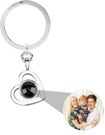 Personalised Keyring Photo Projection Keychain Custom Keyrings With Pictures Inside Heart Memory Photo keychians For Women Men Birthday Christmas Anniversary