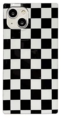 Reezaddin iPhone 14 Pro Case Square Checked Mobile Phone Case Black and White Grid Checkerboard Thin Soft Classic Shockproof Protection Checkerboard Pattern Cases for iPhone 14Pro 6.1 Inches