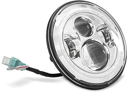 LED Scheinwerfer 7 kompatibel mit Harley Davidson mit E-Prüfzeichen DRL Craftride FS7 chr