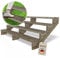 Gartenwelt Riegelsberger Terrassentreppe Breite 190 cm Treppe mit 4 Stufen Geschosshöhe 72 cm Massivholz Kiefer kesseldruckimprägniert Komplett-Set Wangen, Bohlen & Schrauben