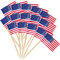 Flaggen Spieße USA,Zahnstocher mit US-Flagge,Amerika Cocktail Stick Flaggen,Zahnstocher Papier Flagge für USA,Amerika Flagge Zahnstocher,für Sandwiches,Cupcakes,Geschirr-Dekorationen,100 Stück
