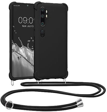 kwmobile Necklace Case kompatibel mit Xiaomi Mi Note 10 / Note 10 Pro Hülle - Cover mit Kordel zum Umhängen - Silikon Schutzhülle Schwarz