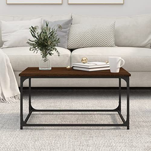 Higsose Wohzimmer Couchtisch 80x50x40 cm Wohnzimmertisch Holz Couch Tischchen Sofatisch Modern Couchtisch Angebot Coutschtische Einfach Tisch FüR Wohnzimmer Coutisch Industrial Braun Eichen-Optik