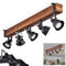 Deckenleuchte Safari, moderne Deckenlampe aus Metall/Holz in Schwarz/Dunkelbraun, Deckenleuchte im Industrial Design mit verstellbaren Schirmen, 5-flammig, 5 x GU10 ohne Leuchtmittel