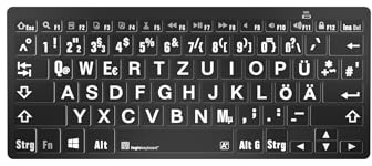 Logickeyboard XL-Print White on Black DE (PC/BT)