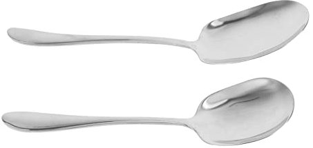 HOMSFOU 2 Pz Cucchiaio Quenelle Cucchiaio Insalata Cucchiaio in Acciaio Inossidabile Cucchiaio Scolapasta Per Servire Il Cibo Cucchiai Portata Grandi Abito Sovradimensionato Banchetto Cina