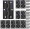 Carreuty Modern Black Stainless Steel 10PCS 2.6 Inch Folding Hinges with 60 Screws for Internal External Doors Windows Cabinets Closet Drawer Wooden Boxes