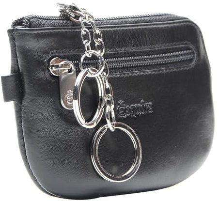 Esquire New Silk Key Case with Zip Black