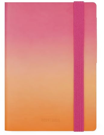 Legami - Wochenplaner 2024-2025, 18 Monate, klein mit Notebook, Tagebuch von Juli 2024 bis Dezember 2025, Gummibandverschluss, FSC-zertifiziertes Papier, Tasche mit Adressbuch, 9,5 x 13,5 cm, Golden