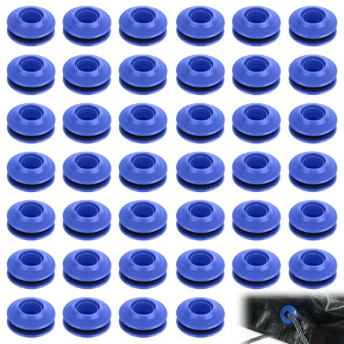 YYTECH Ensemble d'oeillets en Plastique 30 pièces Œillets Bleus pour Bâches Oeillets Plastique Bâche 28 x 28 x 12 mm Œillet de Bâche Auto Bloquants en Plastiques