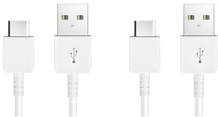 TEQY Cable USB C, 2 Unidades de 80 cm para Samsung Galaxy Serie S, Note, Fold y Flip, Blanco