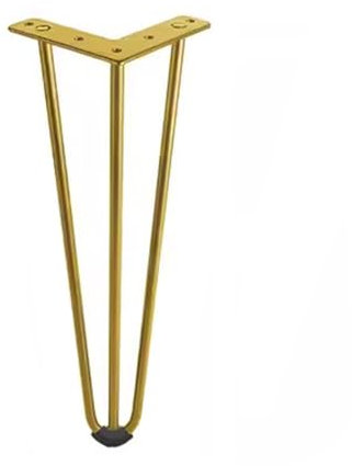 Pieds en métal style épingle à cheveux à faire soi-même pour canapés, tables d'appoint et tables basses, design moderne et robuste (doré, 60 cm)