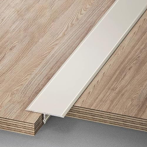 Raouoae T-Profil Bodenleiste Übergangsleiste Tile To Laminate Transition Strip 100 Cm Länge 3 Stück Übergangsprofil Tür Ideal Für Übergänge Zwischen Laminat Und Fliesen(Meridiangrau,Breite: 30 mm)