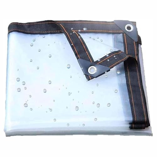 Lona Transparente con Ojales, Lona Impermeable Exterior, Lona PVC para Toldo, Prueba De Lluvia, Lona PVC Blanca Ojales, para Muebles, Jardín, Piscina,3×5.5m/10x18 Feet