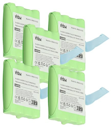 vhbw 5X Batterie Remplacement pour Motorola LIS-P14MAA03A1AX, BP-38, IXNN4002B pour Radio Talkie-walkie (700mAh, 4,8V, NiMH)