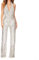 Glänzender Pailletten-Jumpsuit für Damen, schlankes, ärmelloses Design, perfekt für Abendangelegenheiten, Größe M (Silber)